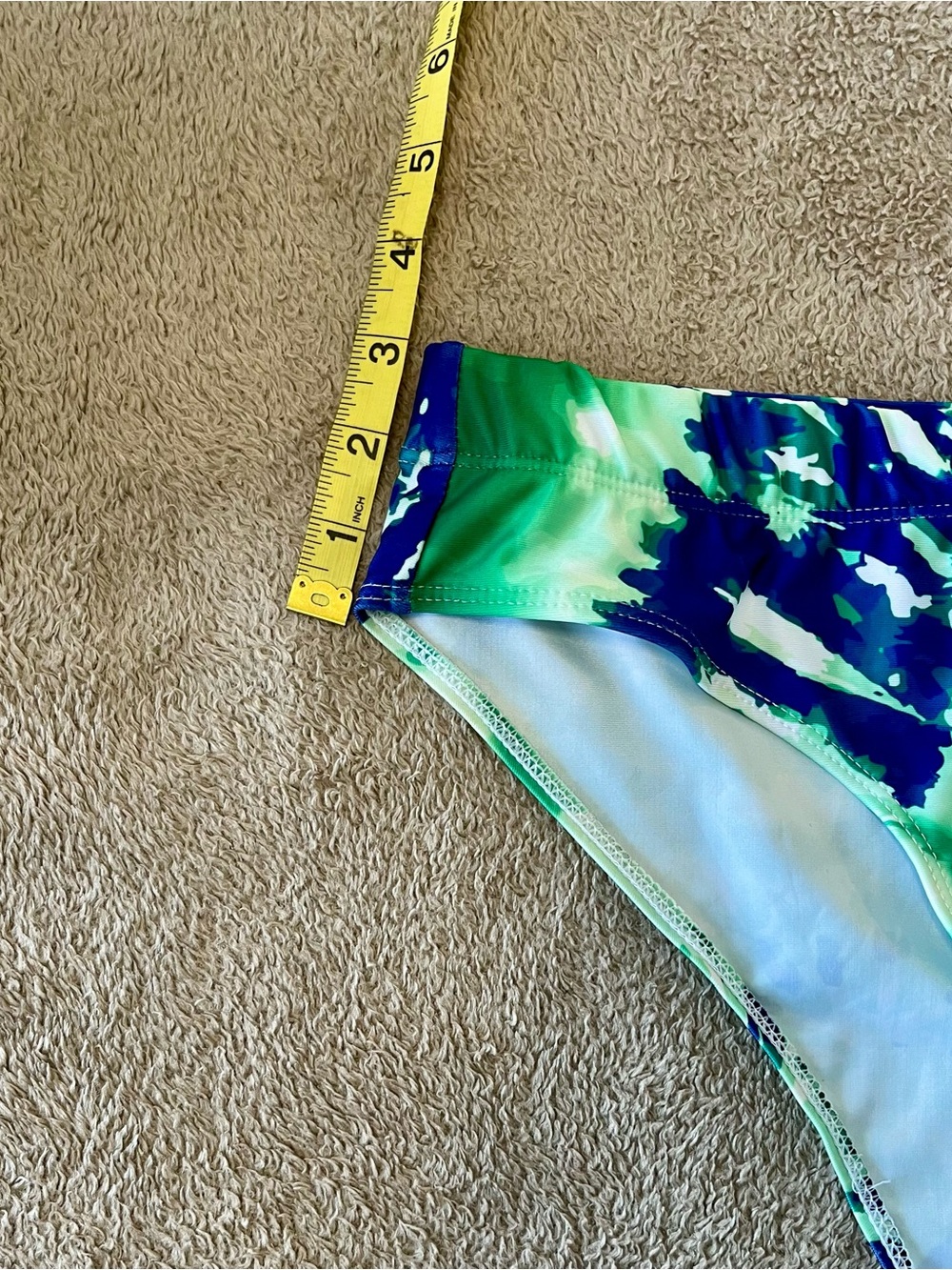 Men's Tie-Dye Blue & Green Swim Briefs - Picture 5 of 5
